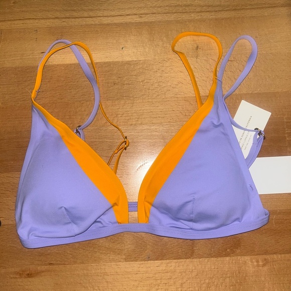 L*Space Finneas Purple Orange Color Block Bikini Top Size S - Picture 3 of 7
